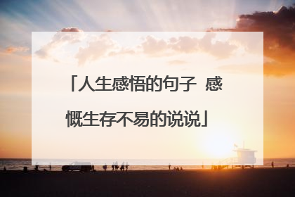 人生感悟的句子 感慨生存不易的说说