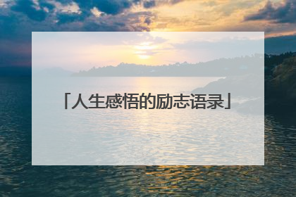 人生感悟的励志语录