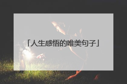 人生感悟的唯美句子