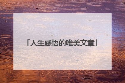 人生感悟的唯美文章
