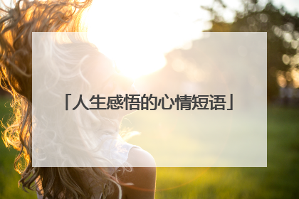 人生感悟的心情短语