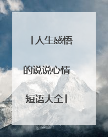 人生感悟的说说心情短语大全