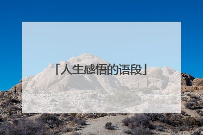 人生感悟的语段