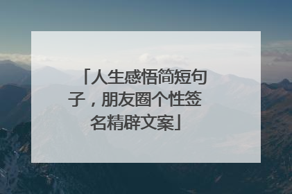 人生感悟简短句子,朋友圈个性签名精辟文案