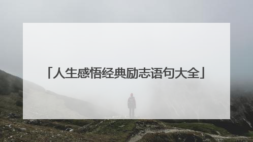 人生感悟经典励志语句大全
