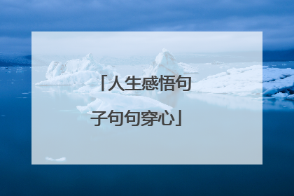 人生感悟句子句句穿心
