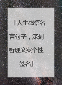 人生感悟名言句子，深刻哲理文案个性签名