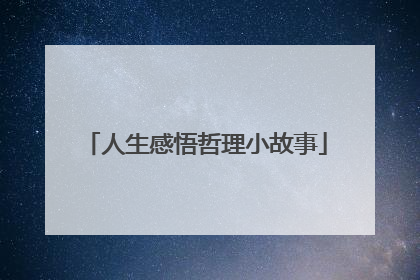 人生感悟哲理小故事