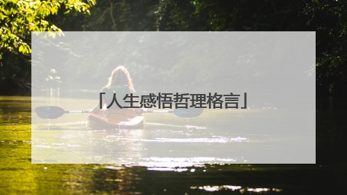 人生感悟哲理格言
