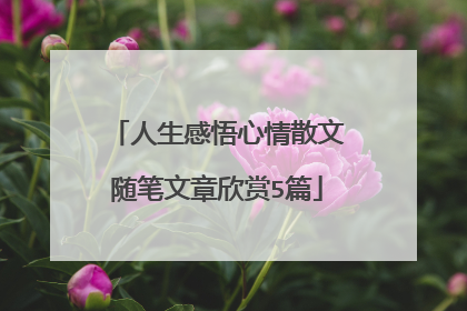 人生感悟心情散文随笔文章欣赏5篇