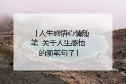 人生感悟心情随笔 关于人生感悟的随笔句子