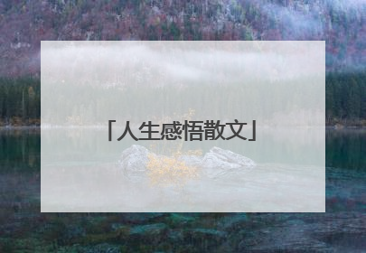 人生感悟散文