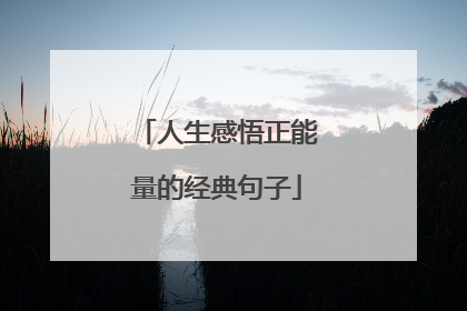 人生感悟正能量的经典句子