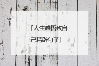 人生感悟致自己精辟句子