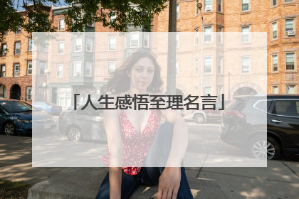 人生感悟至理名言