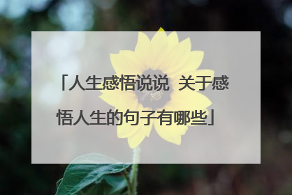 人生感悟说说 关于感悟人生的句子有哪些