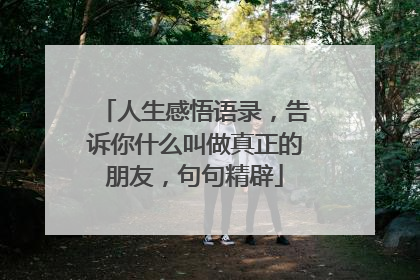 人生感悟语录,告诉你什么叫做真正的朋友,句句精辟