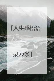 人生感悟语录72条