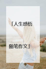 人生感悟随笔作文