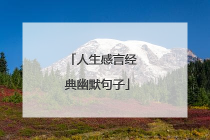 人生感言经典幽默句子