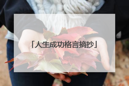 人生成功格言摘抄