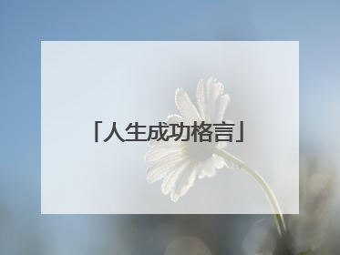 人生成功格言