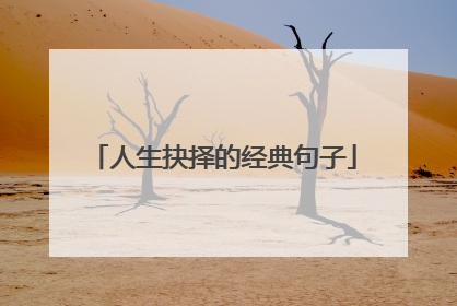 人生抉择的经典句子