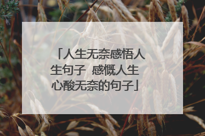 人生无奈感悟人生句子 感慨人生心酸无奈的句子