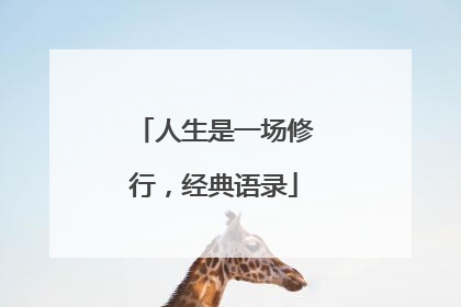人生是一场修行，经典语录