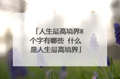 人生最高境界8个字有哪些 什么是人生最高境界