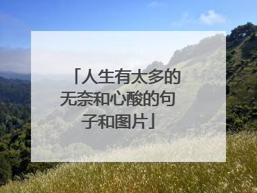 人生有太多的无奈和心酸的句子和图片