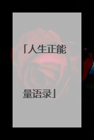 人生正能量语录