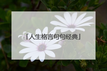 人生格言句句经典