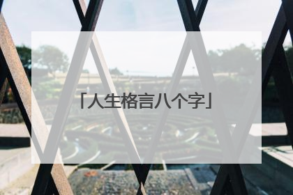 人生格言八个字
