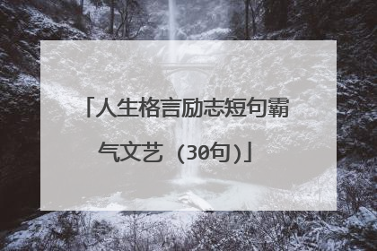 人生格言励志短句霸气文艺 (30句)
