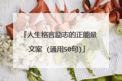 人生格言励志的正能量文案 (通用50句)