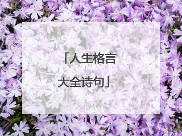 人生格言大全诗句