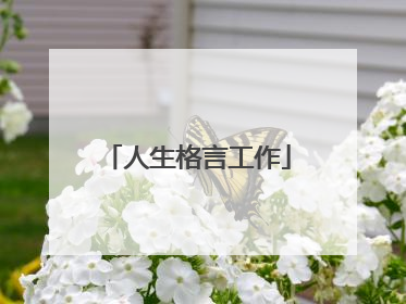 人生格言工作