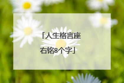 人生格言座右铭8个字