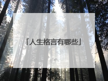 人生格言有哪些