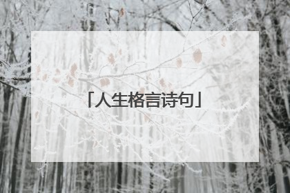 人生格言诗句