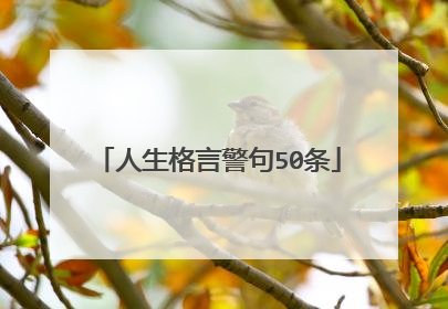 人生格言警句50条