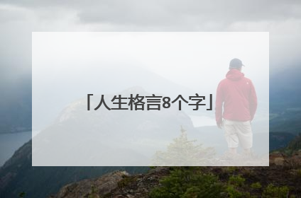 人生格言8个字