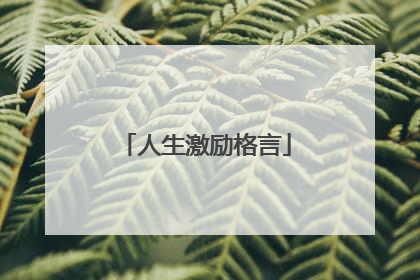 人生激励格言