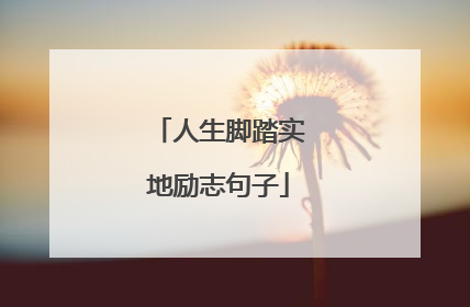 人生脚踏实地励志句子