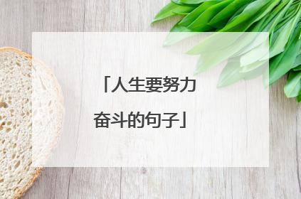 人生要努力奋斗的句子