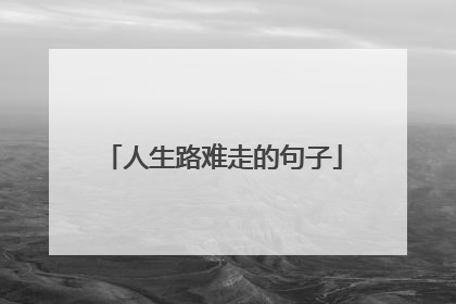 人生路难走的句子