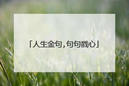 人生金句,句句戳心