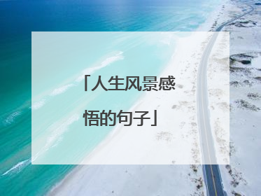 人生风景感悟的句子