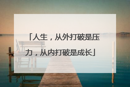 人生,从外打破是压力,从内打破是成长